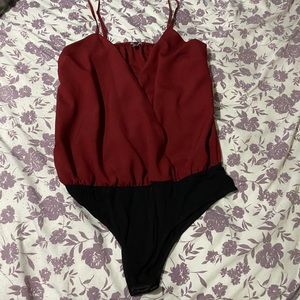 Red cami bodysuit